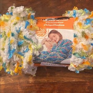 NWT LOOPS & THREADS  YARN 100 G white and blue orange yellow Color number 21005